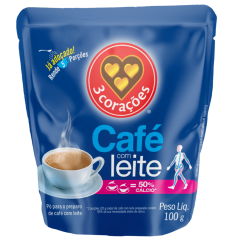 CAFE COM  LEITE  3 CORACOES RF 100GR