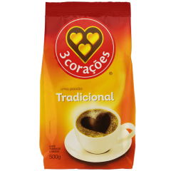 CAFE 3 CORACOES PACOTE TRADICIONAL 500GR