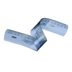 REGUA WALEU 30CM FLEXIVEL AZUL