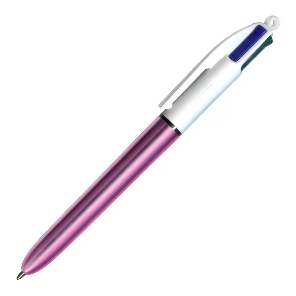 CANETA BIC 4 CORES METALICA ROSA