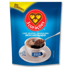 CAFE 3 CORACOES SOLUV DESCAF REFIL 50GR