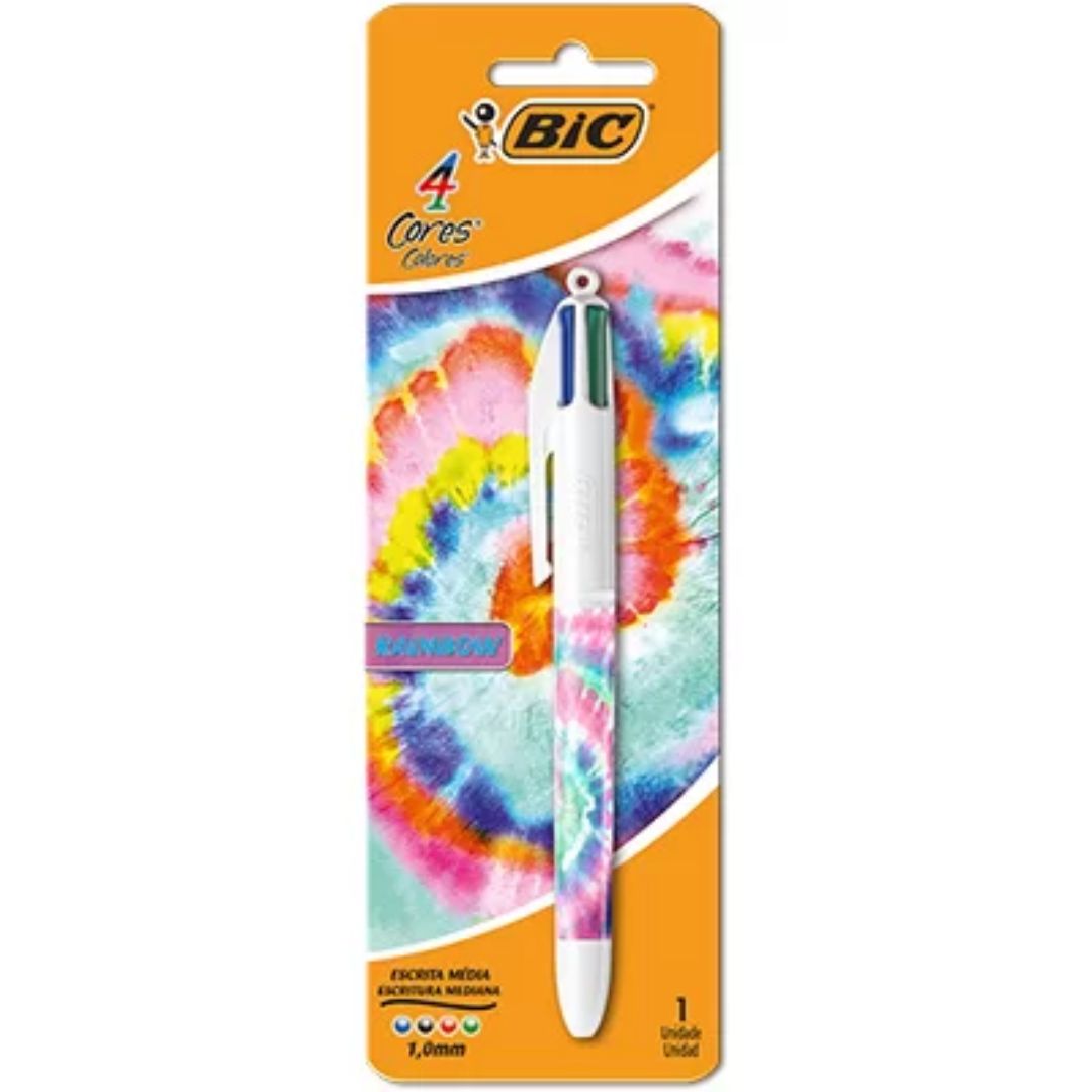 CANETA BIC 4 CORES DECORADA FUN MISTA