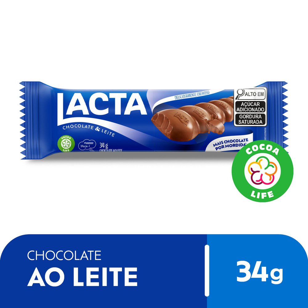 CHOCOLATE LACTA AO LEITE 34 GR