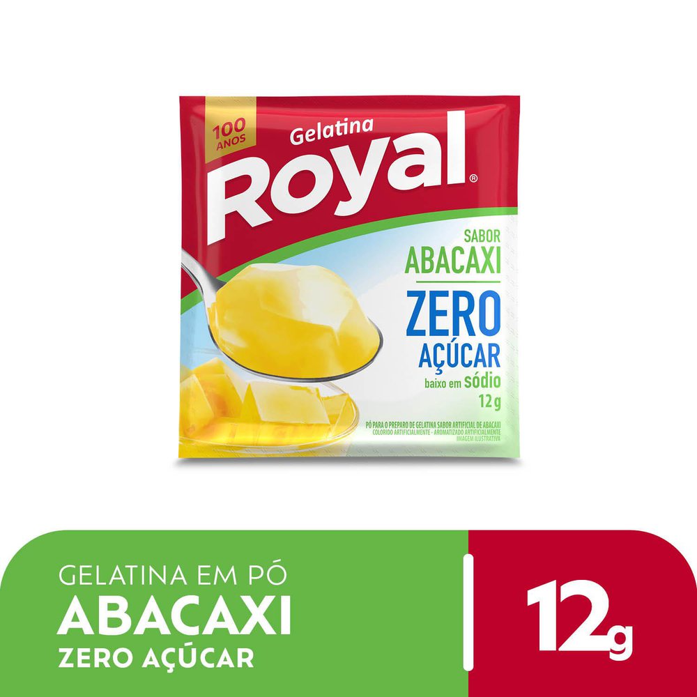 GELATINA PO ROYAL ABACAXI ZERO SCH 12GR