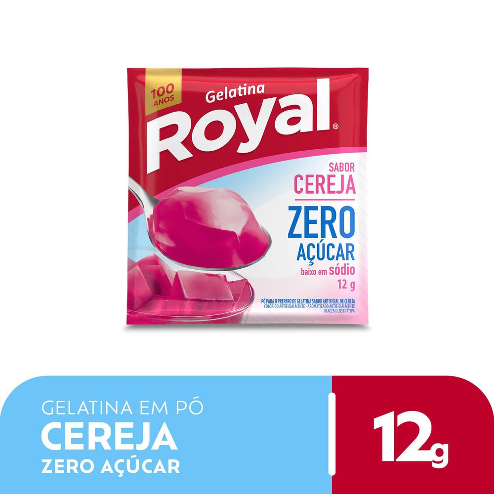 GELATINA PO ROYAL CEREJA ZERO SCH 12GR