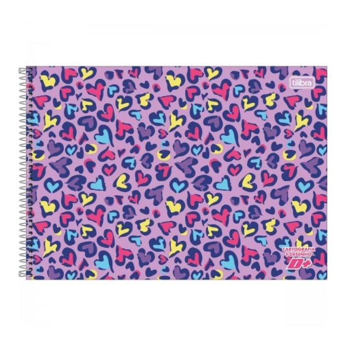 CADERNO TILIBRA CAPA DURA ESPIRAL MAIS CARTOGRAFIA FEMININO 96 FOLHAS