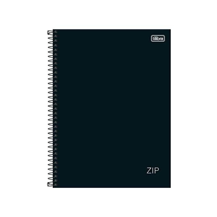 CADERNO TILIBRA CAPA DURA UNIVERSITARIO ZIP PRETO 10 MATERIAS 160 FOLHAS