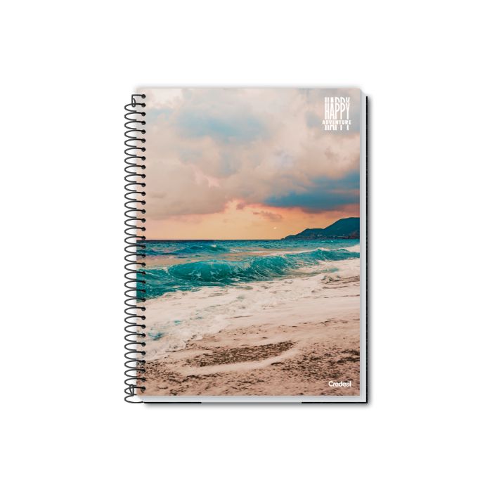 CADERNO TILIBRA CAPA DURA ESPIRAL HAPPY CARTOGRAFIA 80 FOLHAS