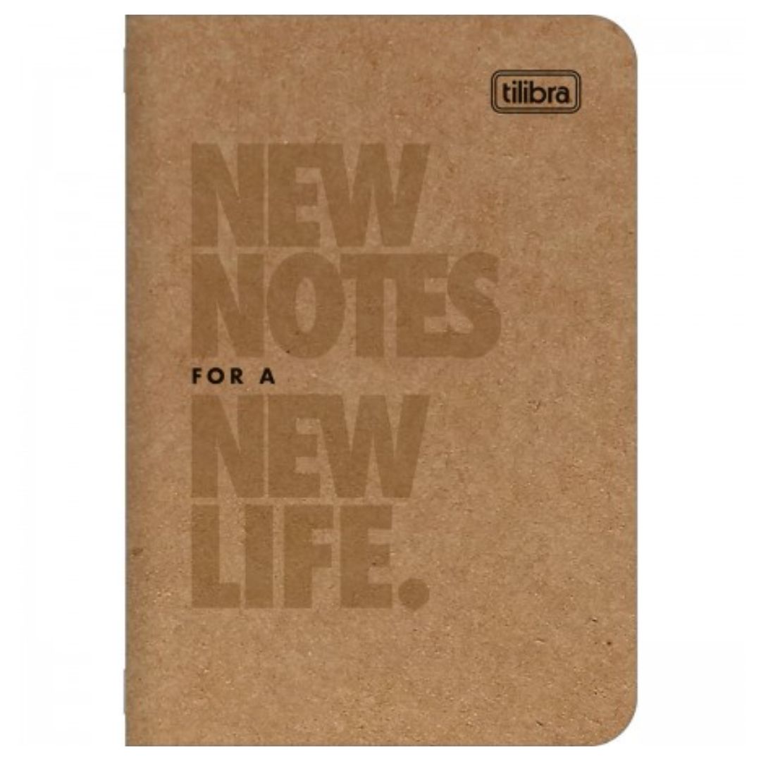 CADERNETA TILIBRA GRAMPEADA MINI KRAFT WORK 32 FOLHAS