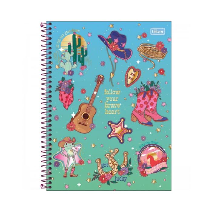 CADERNO TILIBRA CAPA DURA UNIVERSITARIO WEST GIRL 10 MATERIA 160 FOLHAS
