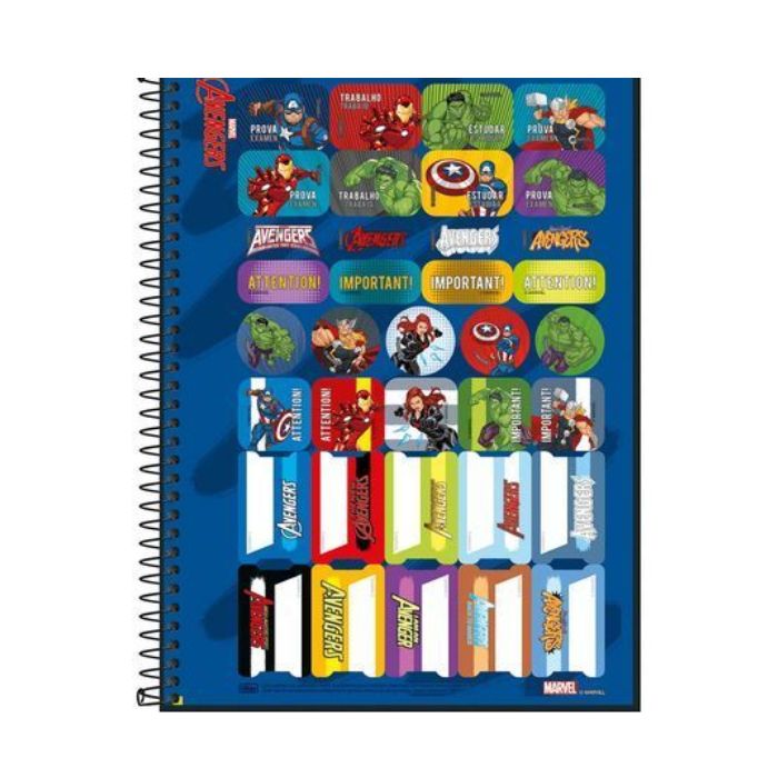 CADERNO TILIBRA CAPA DURA UNIVERSITARIO AVENGERS FIT 10 MATERIA 160 FOLHAS
