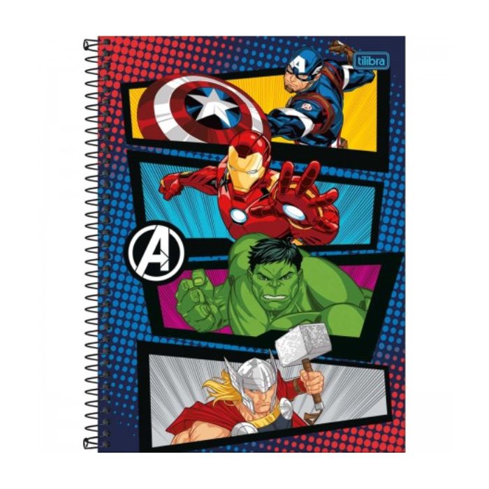 CADERNO TILIBRA CAPA DURA UNIVERSITARIO AVENGERS FIT 1 MATERIA 80 FOLHAS