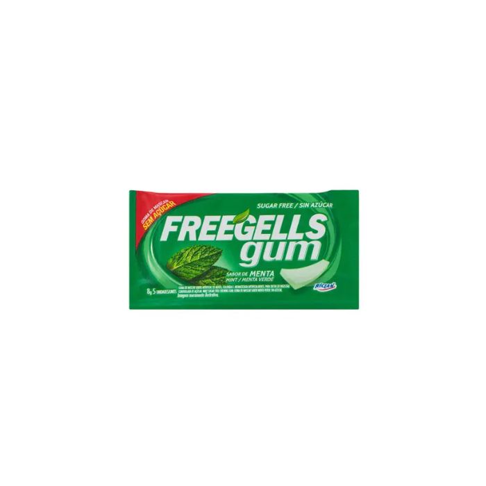CHICLE FREEGELLS GUM MENTA S/ACUCAR 8GR
