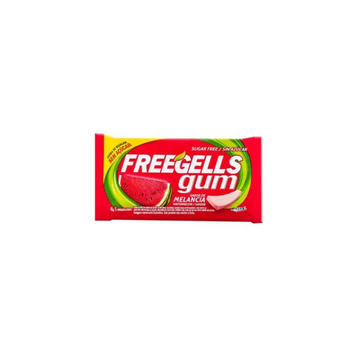CHICLE FREEGELLS GUM MELANCIA S/ACUC 8G