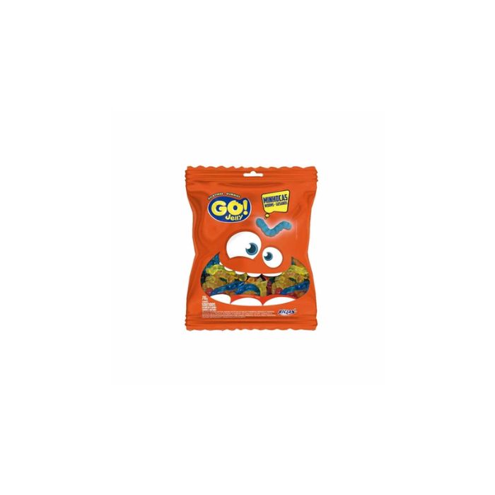 BALA GELATINA GO JELLY MINHOCA SORT 70G
