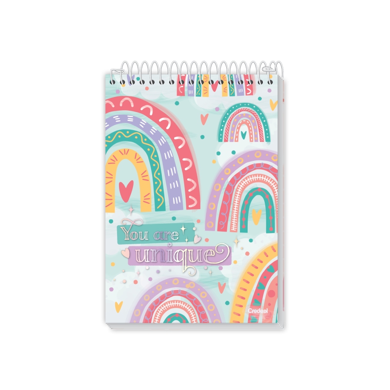 CADERNO CREDEAL CAPA DURA UNIVERSITARIO ARCO-IRIS 20 MATERIAS 320 FOLHAS
