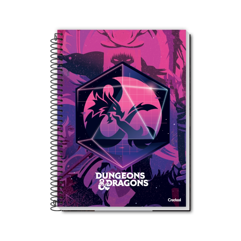 CADERNO CREDEAL CAPA DURA UNIVERSITARIO DUNGEONS E DRAGONS 01 MATERIA 80 FOLHAS