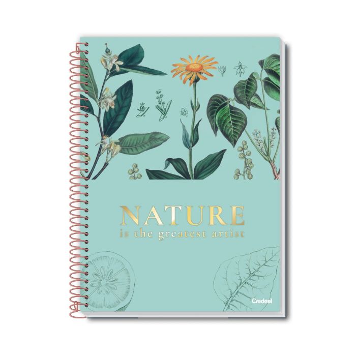 CADERNO CREDEAL CAPA DURA UNIVERSITARIO BOTANICAL 01M 80FLS