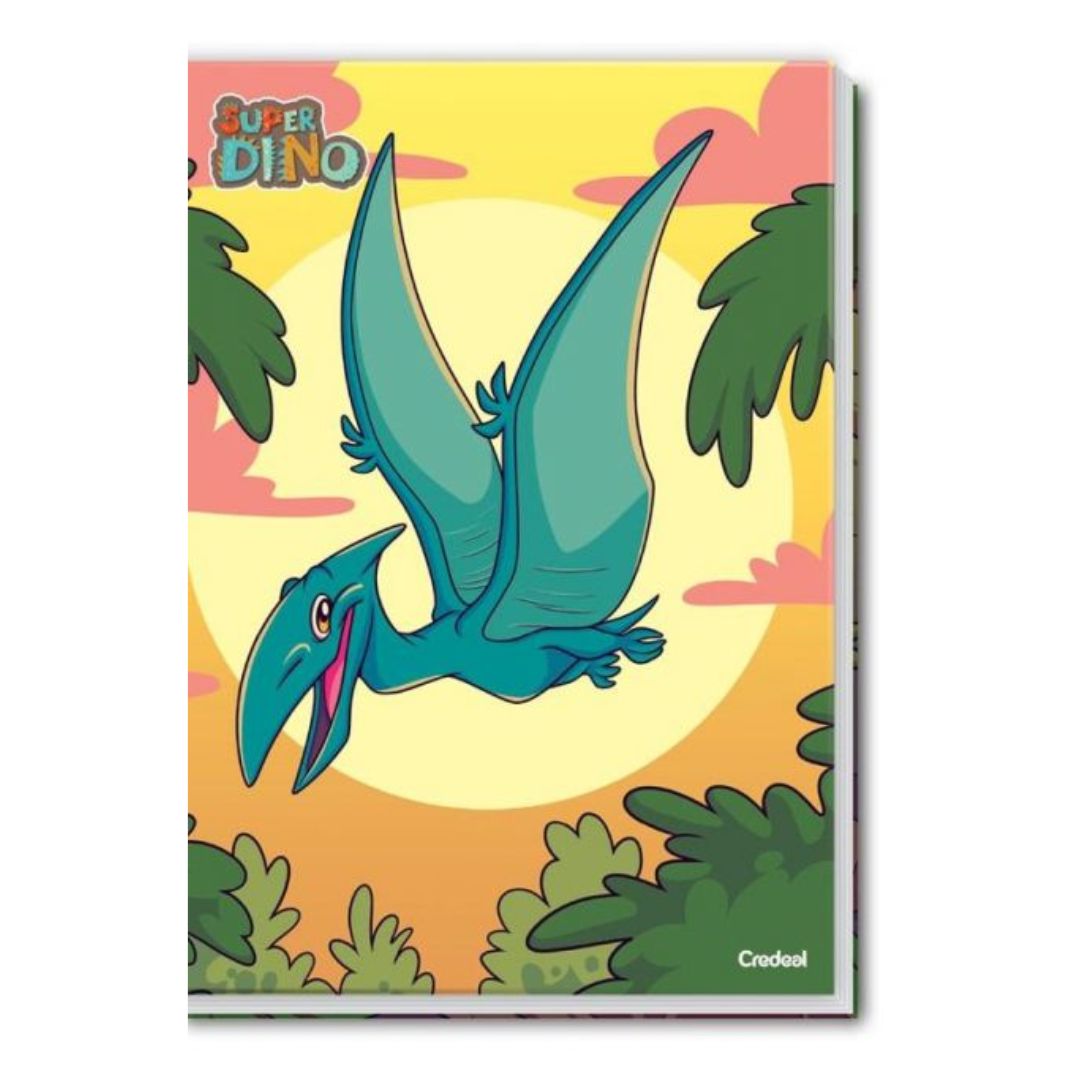 CADERNO CREDEAL CAPA DURA DESENHO SUPER DINO 80 FOLHAS