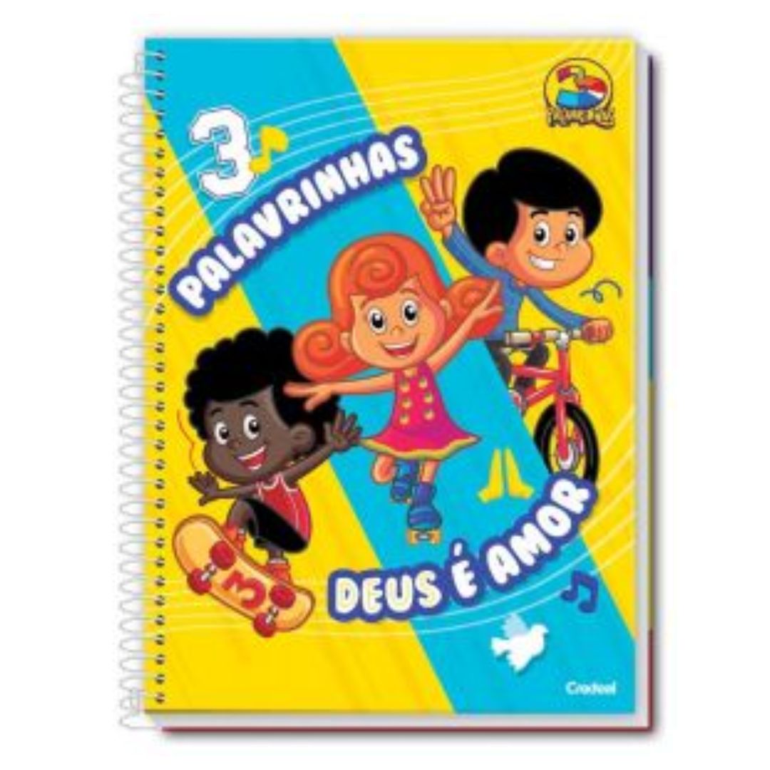 CADERNO CREDEAL BROCHURAO 1/4 3 PALAVRINHAS 80 FOLHAS