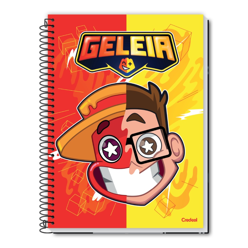 CADERNO CREDEAL CAPA DURA UNIVERSITARIO GELEIA E ROBIN 01 MATERIA 80 FOLHAS