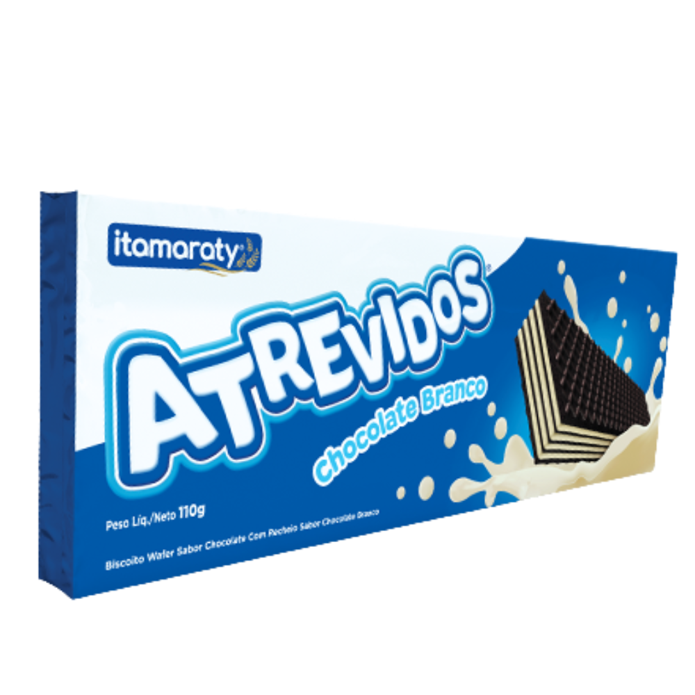 BISCOITO ITAMARATY WAFER ATREVIDOS CHOCOLATE BRANCO 80GR