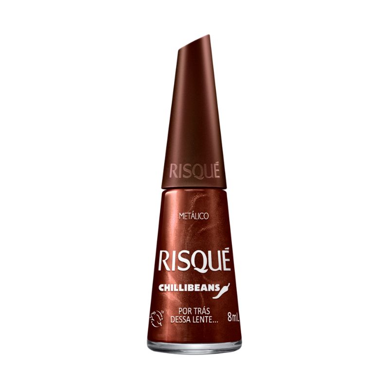 ESMALTE METÁLICO POR TRÁS DESSA LENTE RISQUÉ CHILLI BEANS FRASCO 8ML