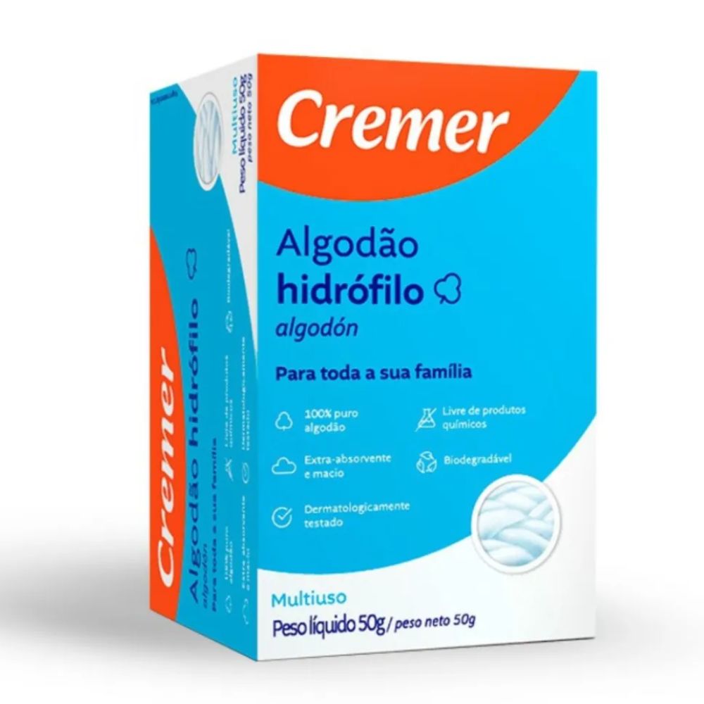 ALGODAO CREMER HIDROFILO ROLO 50G