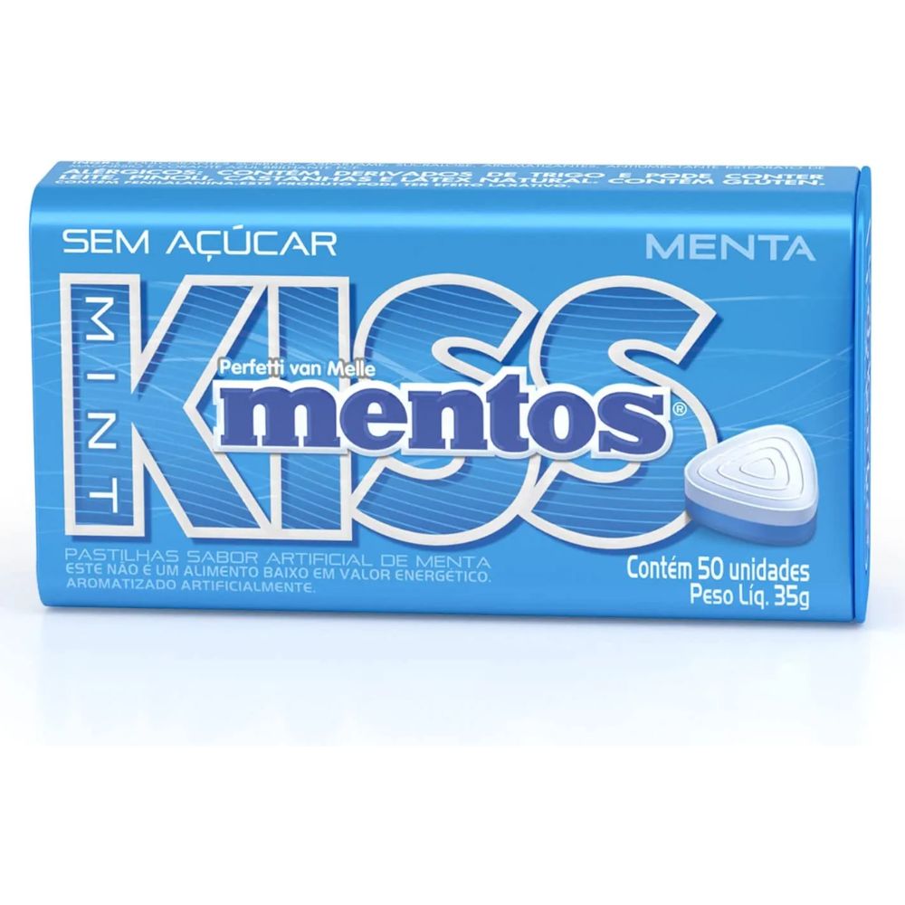 PASTILHA MENTOS KISS MINT LT 35GR