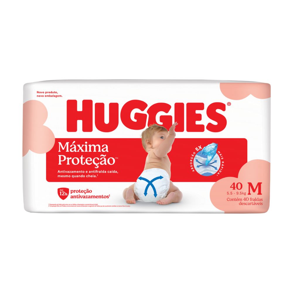 FRALDA HUGGIES SUPREME CARE MEGA M 40UN