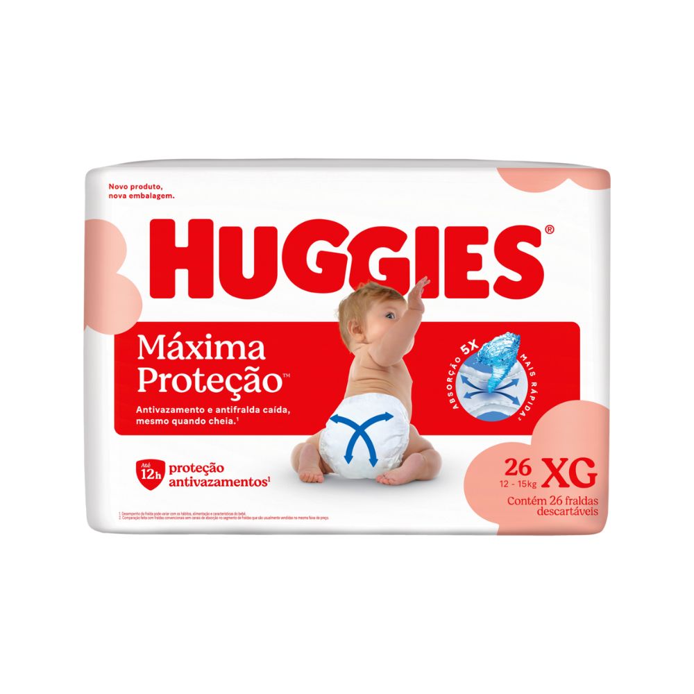 FRALDA HUGGIES SUPREME CARE MEGA XG 26UN