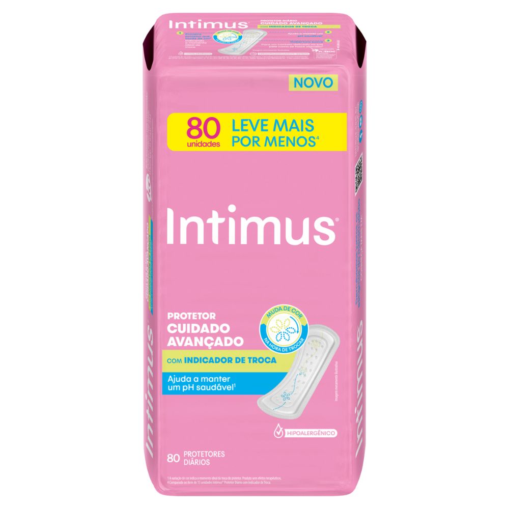 ABSORVENTE PROTETOR DIARIO INTIMUS COM INDICADOR DE TROCA 80UN