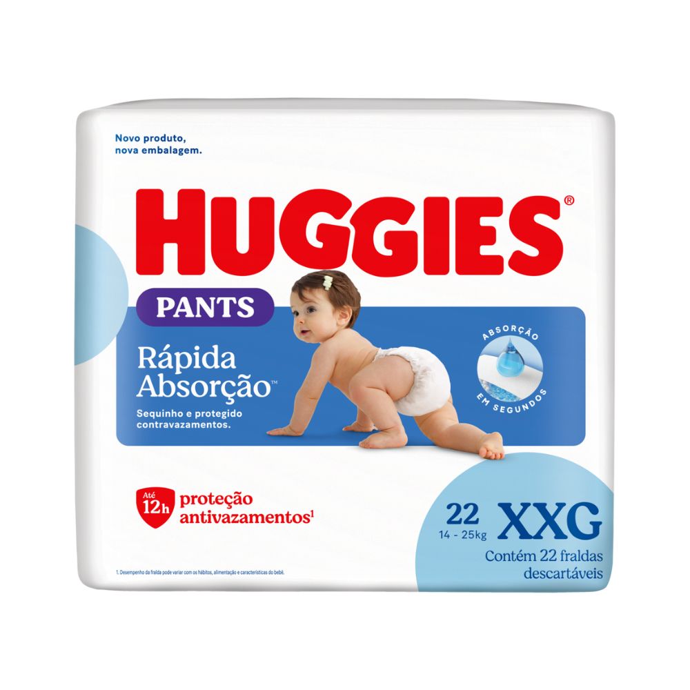 FRALDA HUGGIES TRIPLA PROTECAO ROUPINHA MEGA XXG 22UN