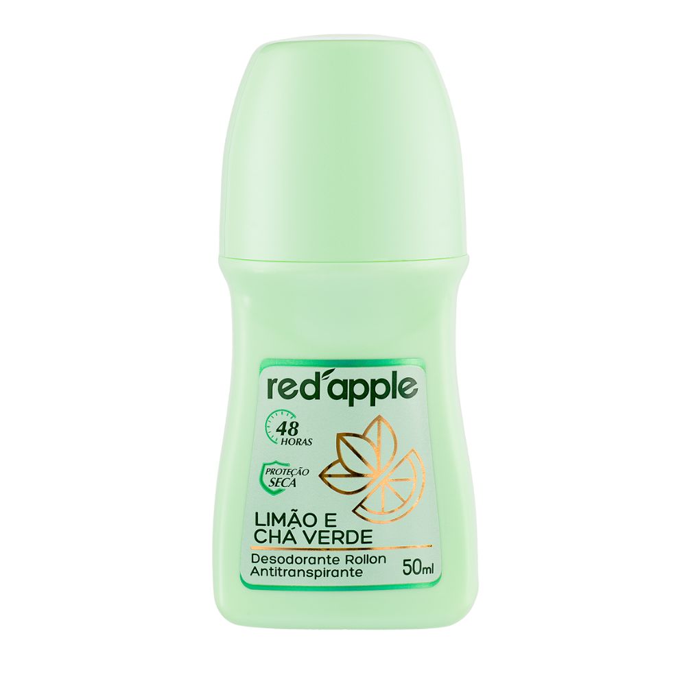 DESODORANTE RED APPLE ROLL-ON LIMAO CHA VERDE 50 ML