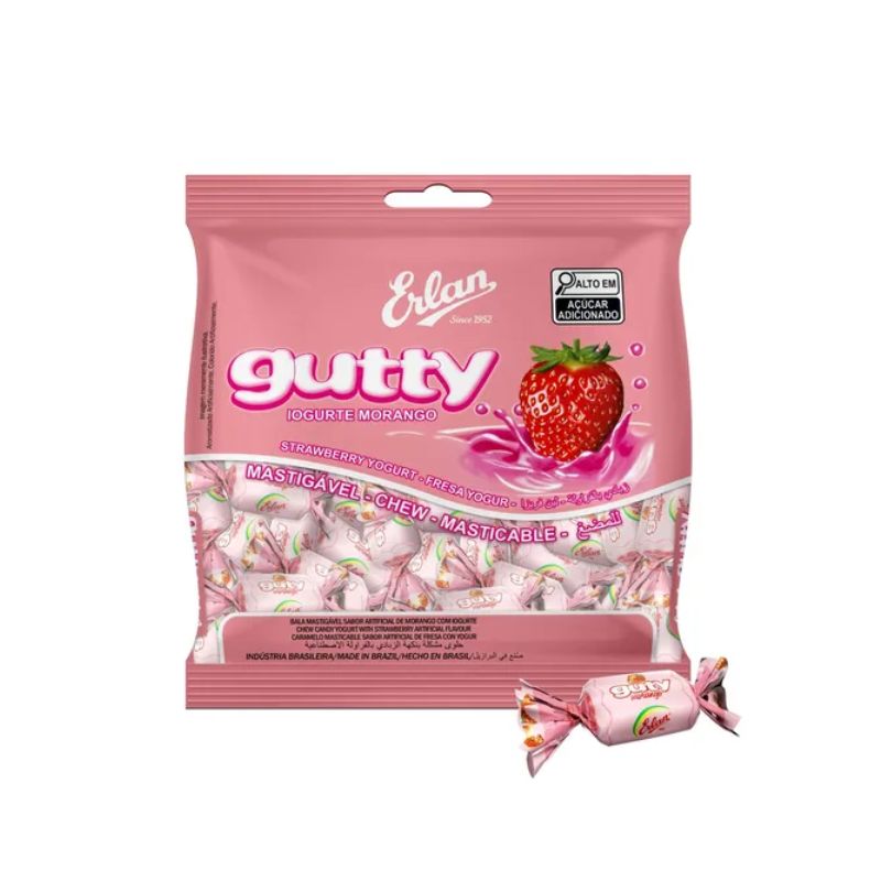 BALA ERLAN MASTIGAVEL GUTY MORANGO 100GR