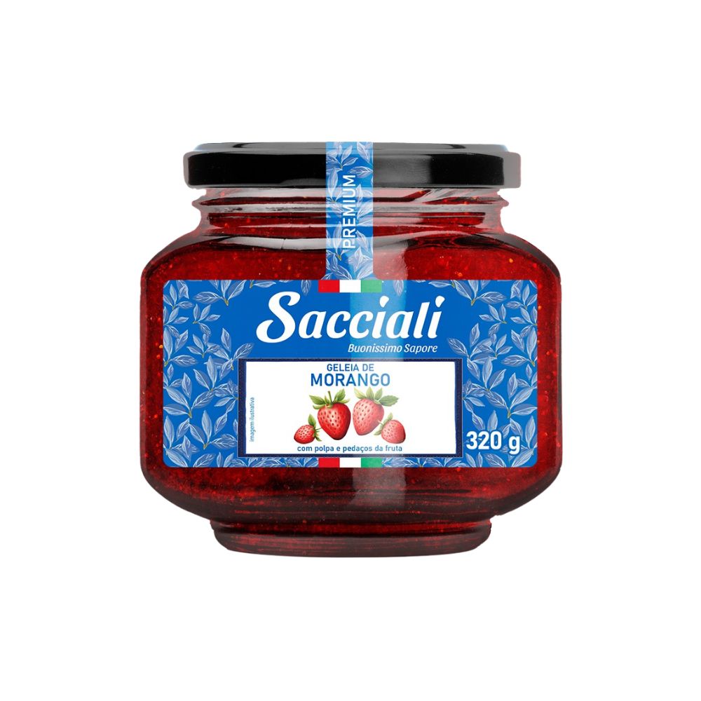 DOCE GELEIA SACCIALI MORANGO VD 320G