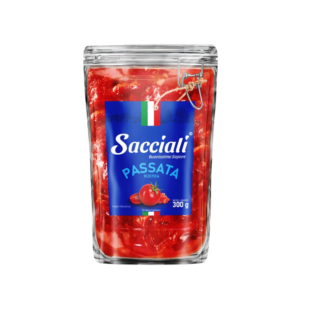 MOLHO PASSATA RUSTICA SACCIALI SH 300G