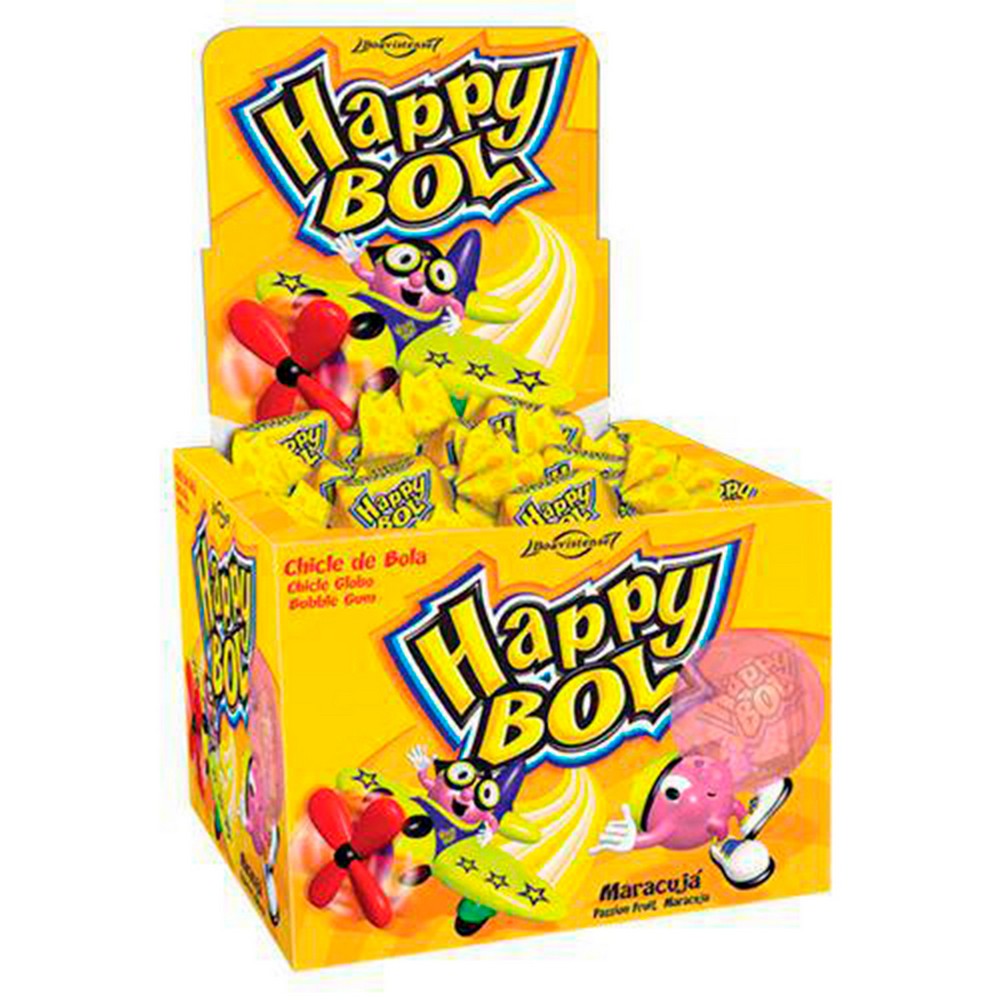 CHICLETE HAPPY BOLA MARACUJA 140G