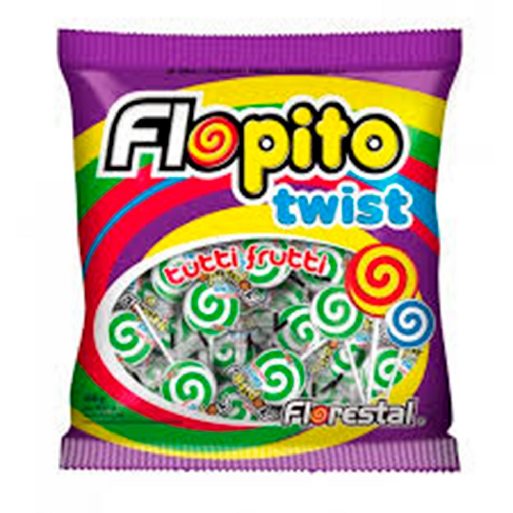PIRULITO FLORESTAL TWIST BRANCO/VERDE 450G