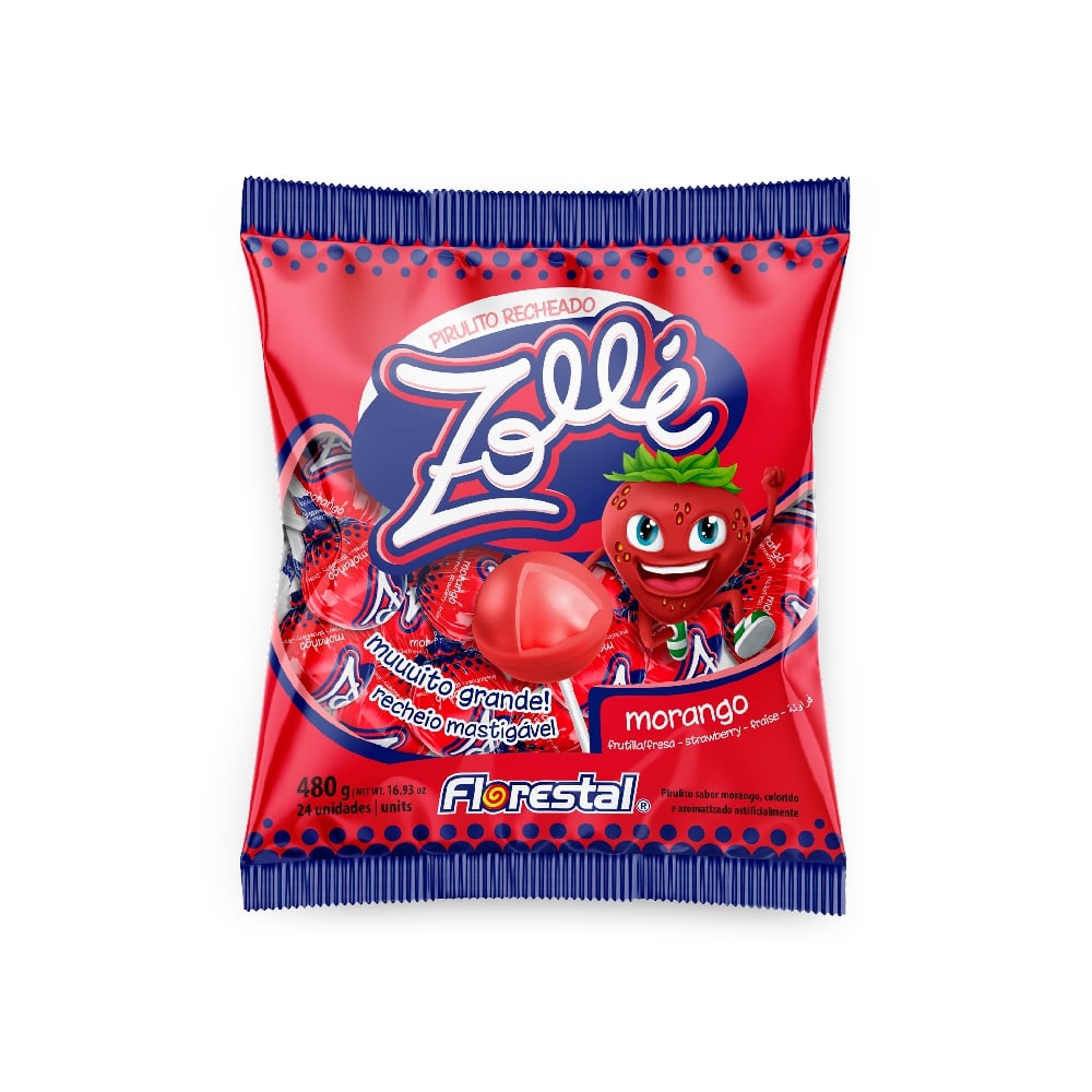 PIRULITO ZOLLE MORANGO 480 GR 