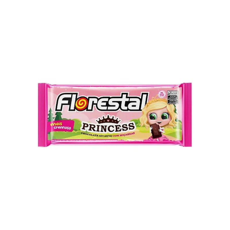 CHOCOLATE FLORESTAL TABLETE PRINCESS AO LEITE 80GR