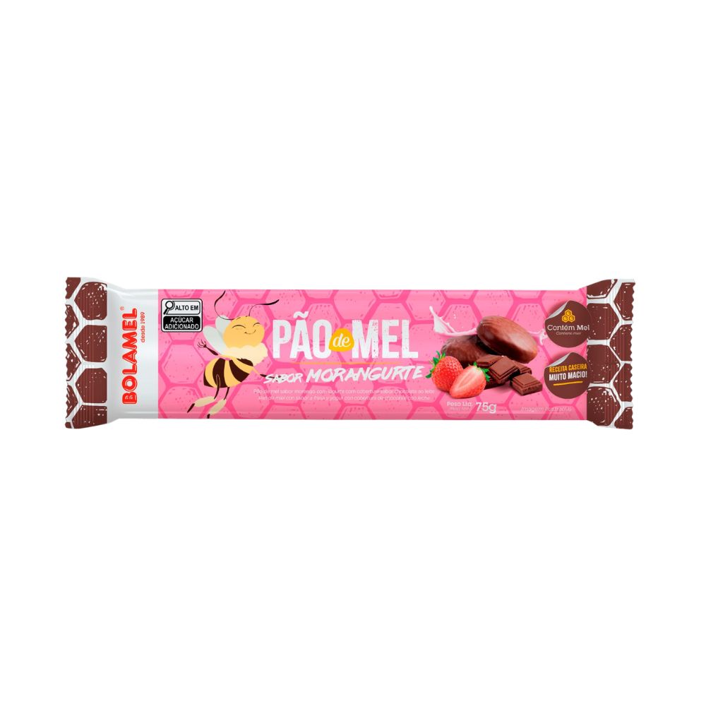 PAO DE MEL BOLAMEL MORANGURTE 75GR