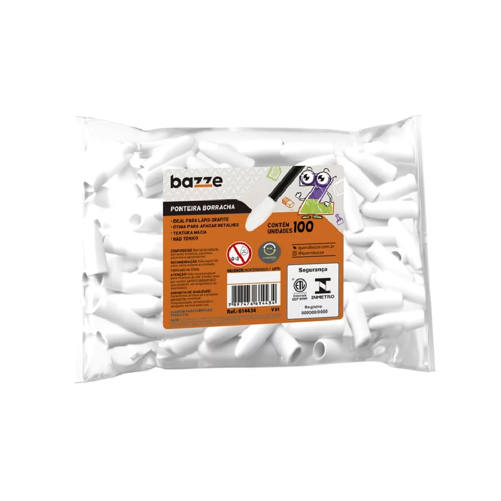 BORRACHA PONTEIRA BAZZE BRANCA POLY 100 UN