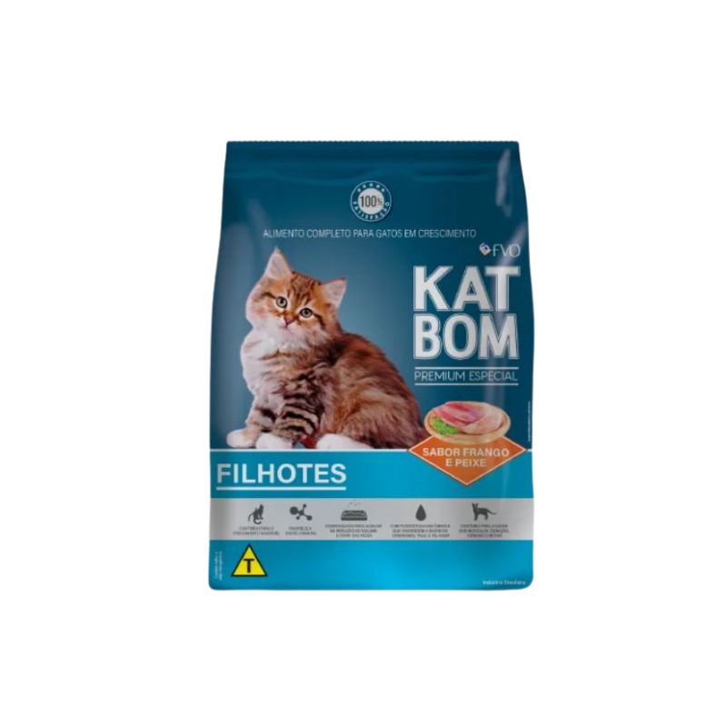 RACAO GATO KATBOM PREMIUM FILHOTES FRANGO E PEIXE 1KG