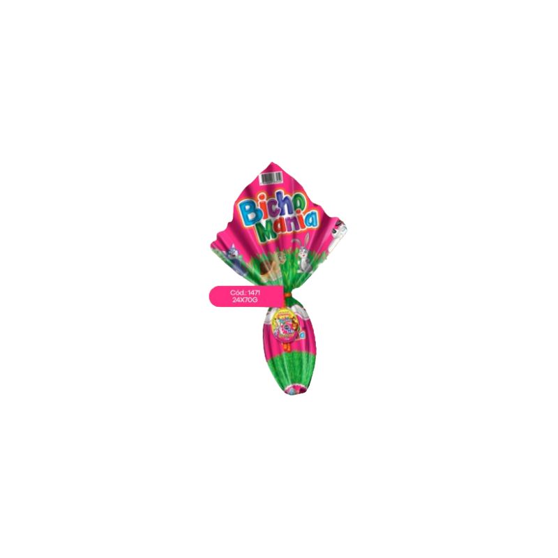 OVO PASCOA BICHO MANIA AO LEITE N9 70GR