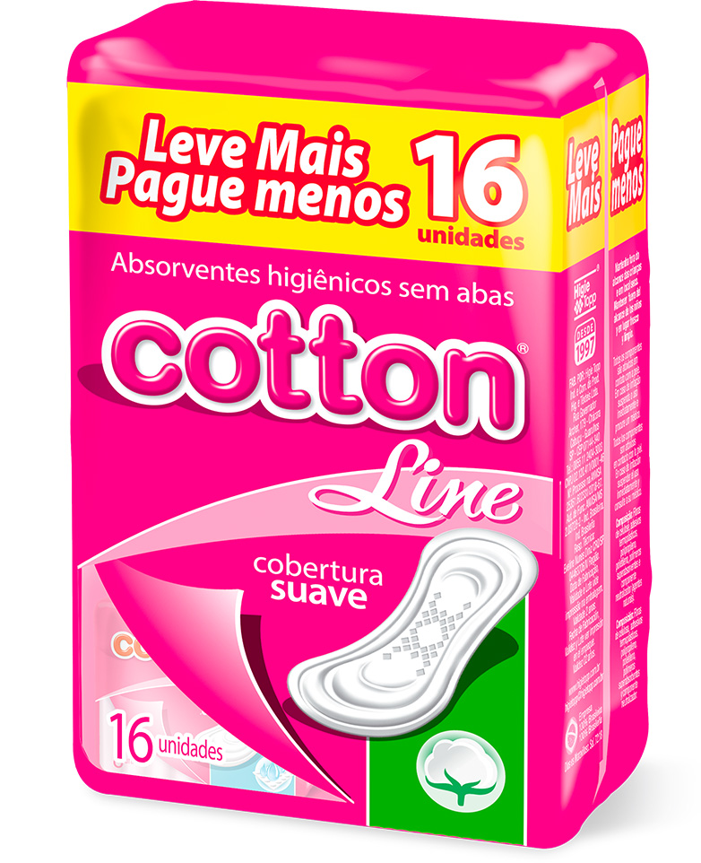 ABSORVENTE COTTON LINE SUAVE SEM ABAS 16 UN