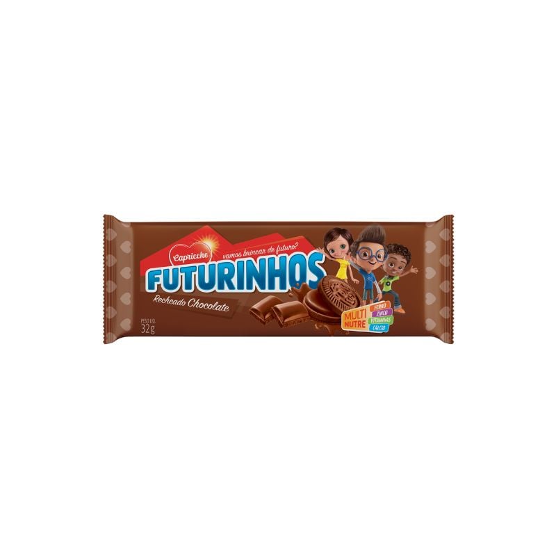 BISCOITO CAPRICCHE RECHEADO FUTURINHOS CHOCOLATE 32GR