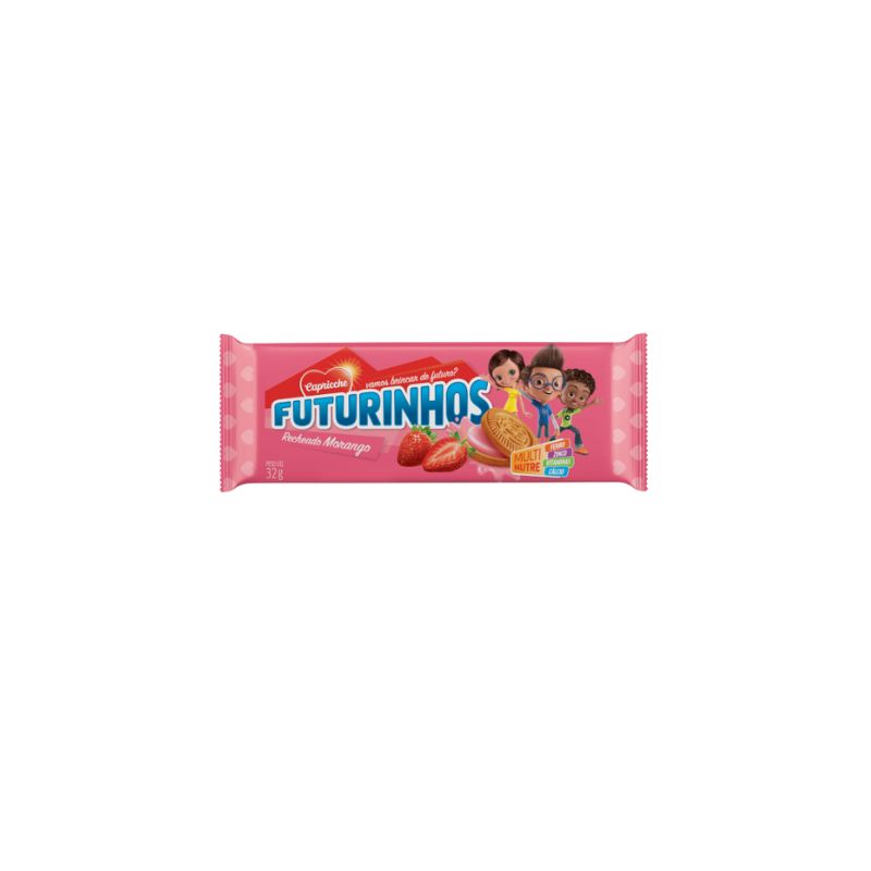 BISCOITO CAPRICCHE RECHEADO FUTURINHOS MORANGO 32GR