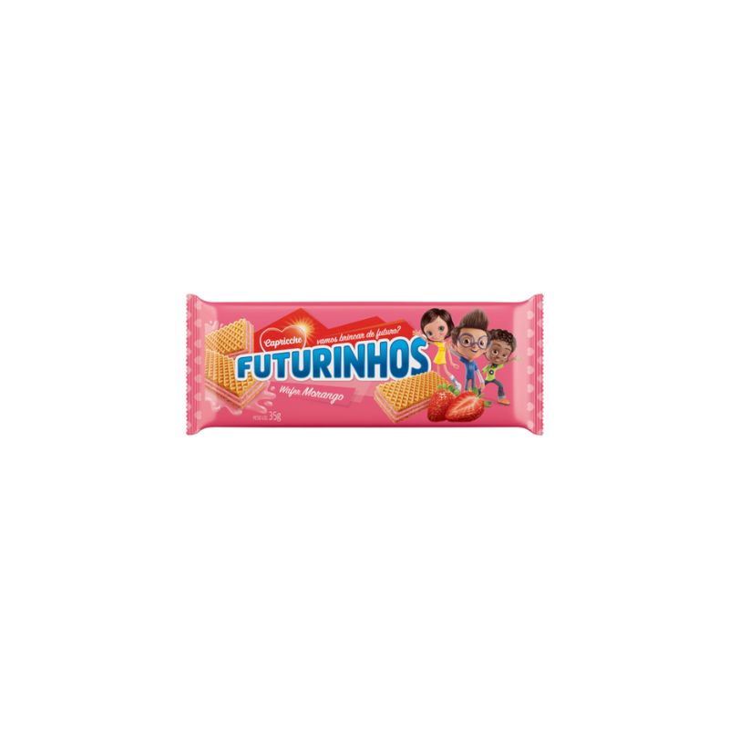 BISCOITO CAPRICCHE WAFER FUTURINHOS MORANGO 35 GR