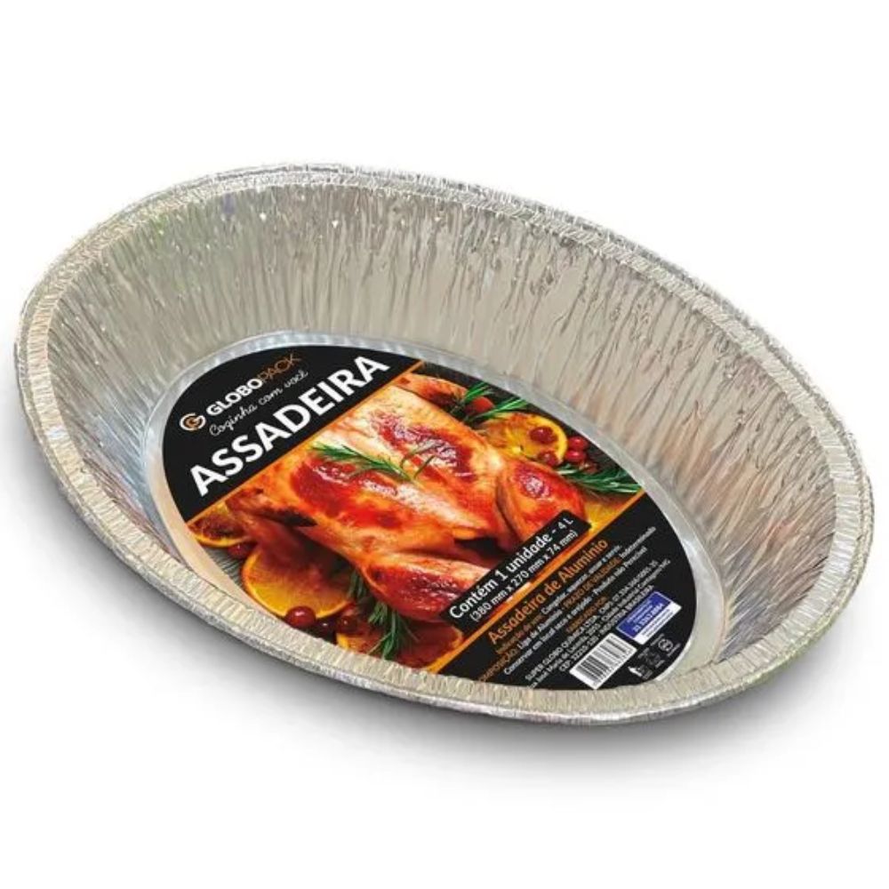 ASSADEIRA ALUMINIO GLOBOPACK 7 LITROS